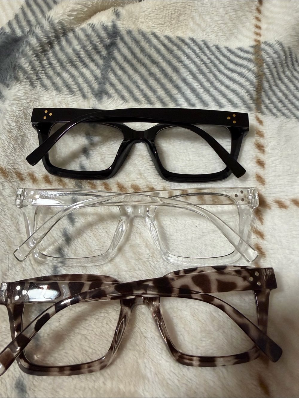 Fashion Square-Frame Clear, Black & Tortoiseshell Readers - 3 Pack